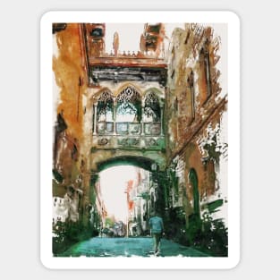 Barcelona Gothic Quarter Carrer del Bisbe Sticker